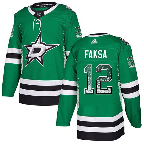 Adidas Men Dallas Stars 12 Radek Faksa Green Home Authentic Drift Fashion Stitched NHL Jersey